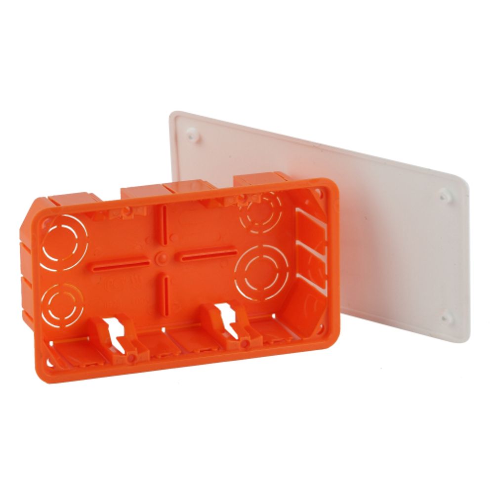 Распаячная коробка ЭРА KRT-172-96-45 скрытой установки красно-белая 172х96х45мм для твердых стен саморезы крышка IP20