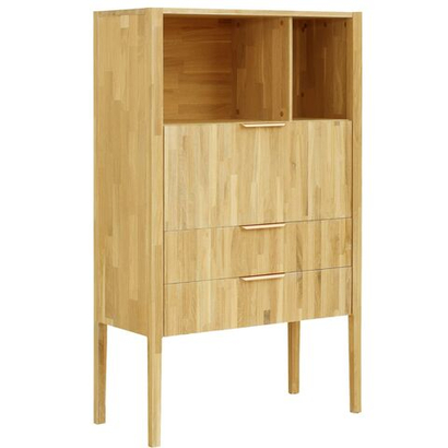 Шкаф книжный однодверный 2 ящика Розенбург из массива дуба на ножках