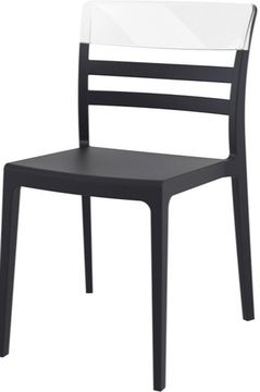 Стул пластиковый Mone черный, прозрачный