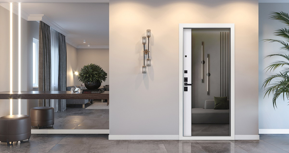 Стальная дверь "Freedom" с зеркалом. Заказная модель.