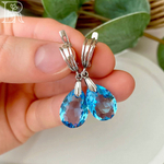 LEFIREL' Серьги серебряные женские "Горное озеро" с кристаллами Swarovski / ювелирные украшения из родированного серебра 925