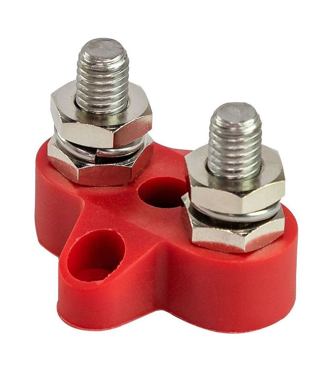Клемма-штифт двойная, M6, красная