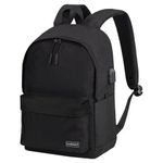 Рюкзак HEIKKI ACTIVE (ХЕЙКИ) универсальный, отделение для ноутбука, USB-порт, черный, 44х31х14 см, 272560