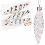 Ёлочные игрушки «Сосульки снежные» 11 см, серебо (набор 3 шт)