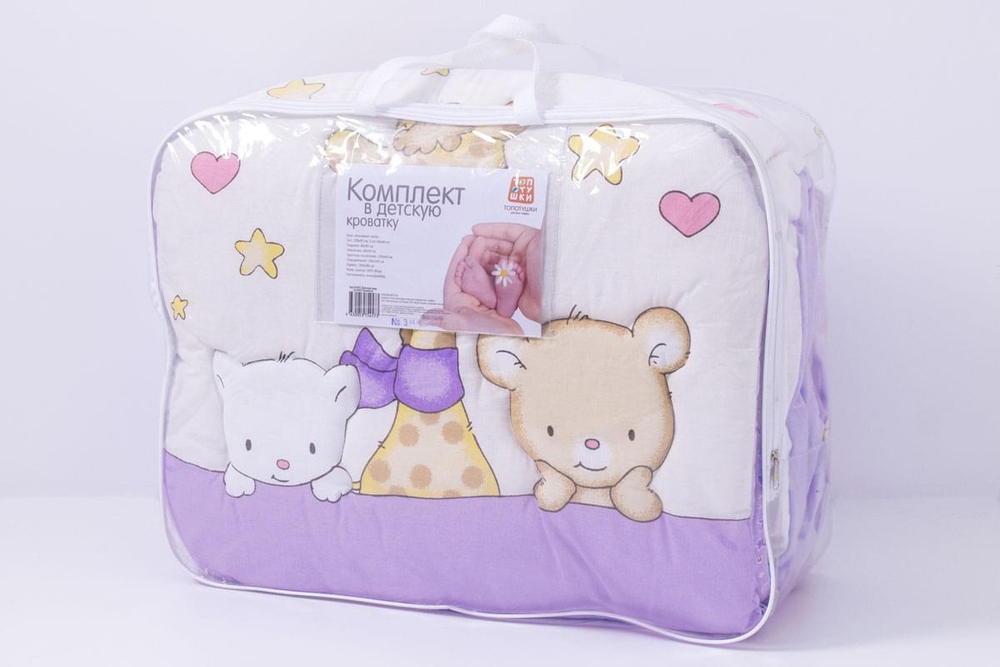 619 Комплект "Детский Мир" (6 предметов) 619/6 сиреневый, бязь