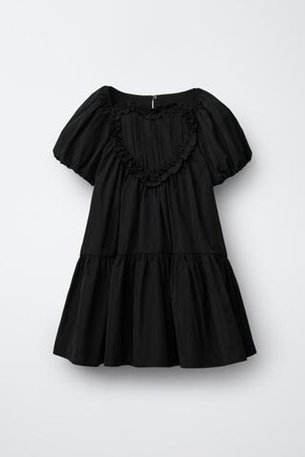 ZARA ПЛАТЬЕ ИЗ ТАФТЫ «СЕРДЦЕ», ЧЕРНЫЙ