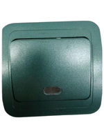 Выключатель 1-кл с подсветкой Makel Mimoza зеленый 23821