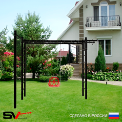 Уличная шведская стенка Sv Sport рукоход с комплектом турник прямой У5372 (Турник/Со спинкой)