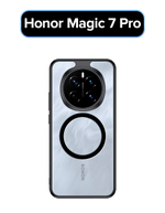 Чехол для Honor Magic 7 Pro с MagSafe черный с прозрачной матовой задней панелью WLONS