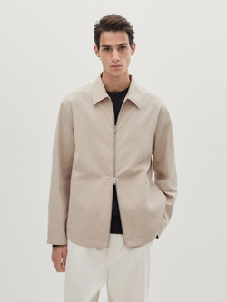 Massimo Dutti Куртка из твила с застежкой-молнией, дымчатый