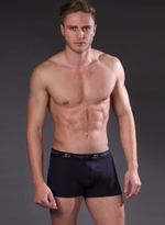 Хлопковые боксеры с брендированной резинкой (Размер: M) (Цвет: темно-синий)