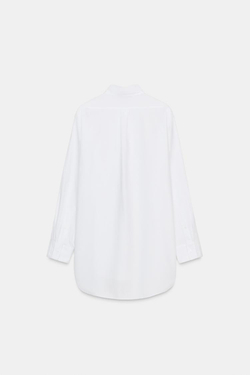 ZARA РУБАШКА ОКСФОРД ОВЕРСАЙЗ, БЕЛЫЙ