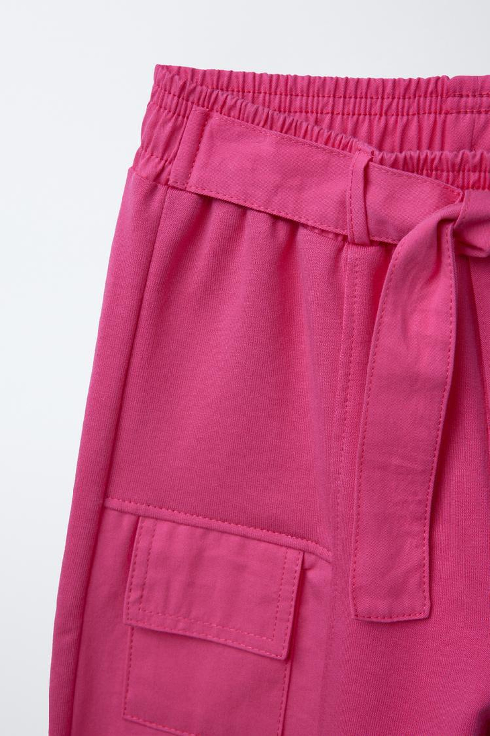 ZARA КОМБИНИРОВАННЫЕ ШИРОКИЕ БРЮКИ С КАРМАНАМИ, ЦВЕТ ФУКСИИ
