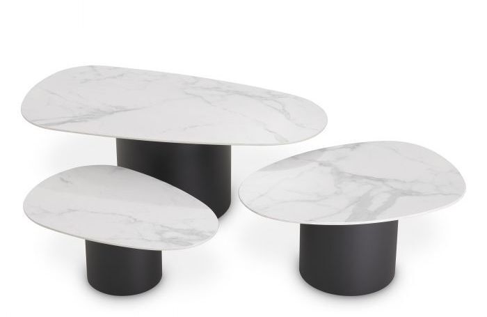 Кофейный столик Eichholtz Zane white ceramic marble set of 3 115560