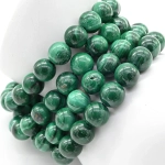Браслет из малахита шарик 9мм, 17см