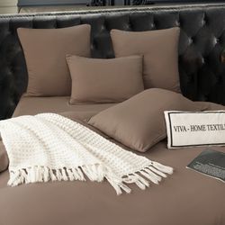 Комплект постельного белья Однотонный Сатин «Теплый закат»