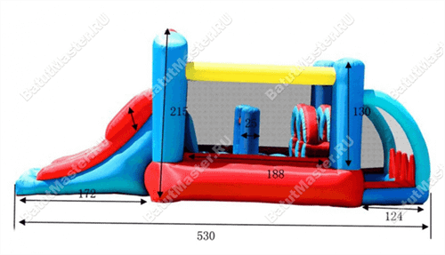 Детский надувной батут "Батутный дрифт", 5.5*2.5*2 м