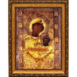 Иверская икона Божьей Матери. Копия афонской иконы на холсте.