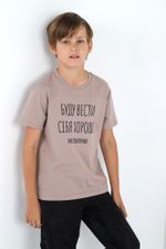 Фуфайка (футболка) для мальчика Кэш-2 Виотекс БЕЖЕВЫЙ