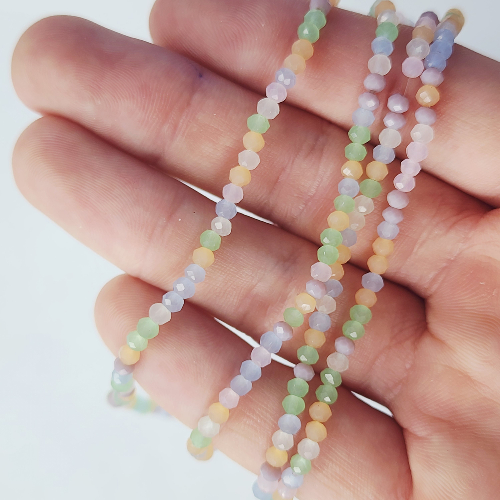 Бусины стекло, эффект кошачьего глаза, огранка, р-р 3мм, цена за нить 22.5см