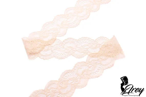 02-36 Кружево узкое эластичное 4,5 см, телесный 126