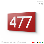 Номер на дверь 477, табличка на дверь для офиса, квартиры, кабинета, аудитории, склада, красная 120х70 мм, Айдентика Технолоджи