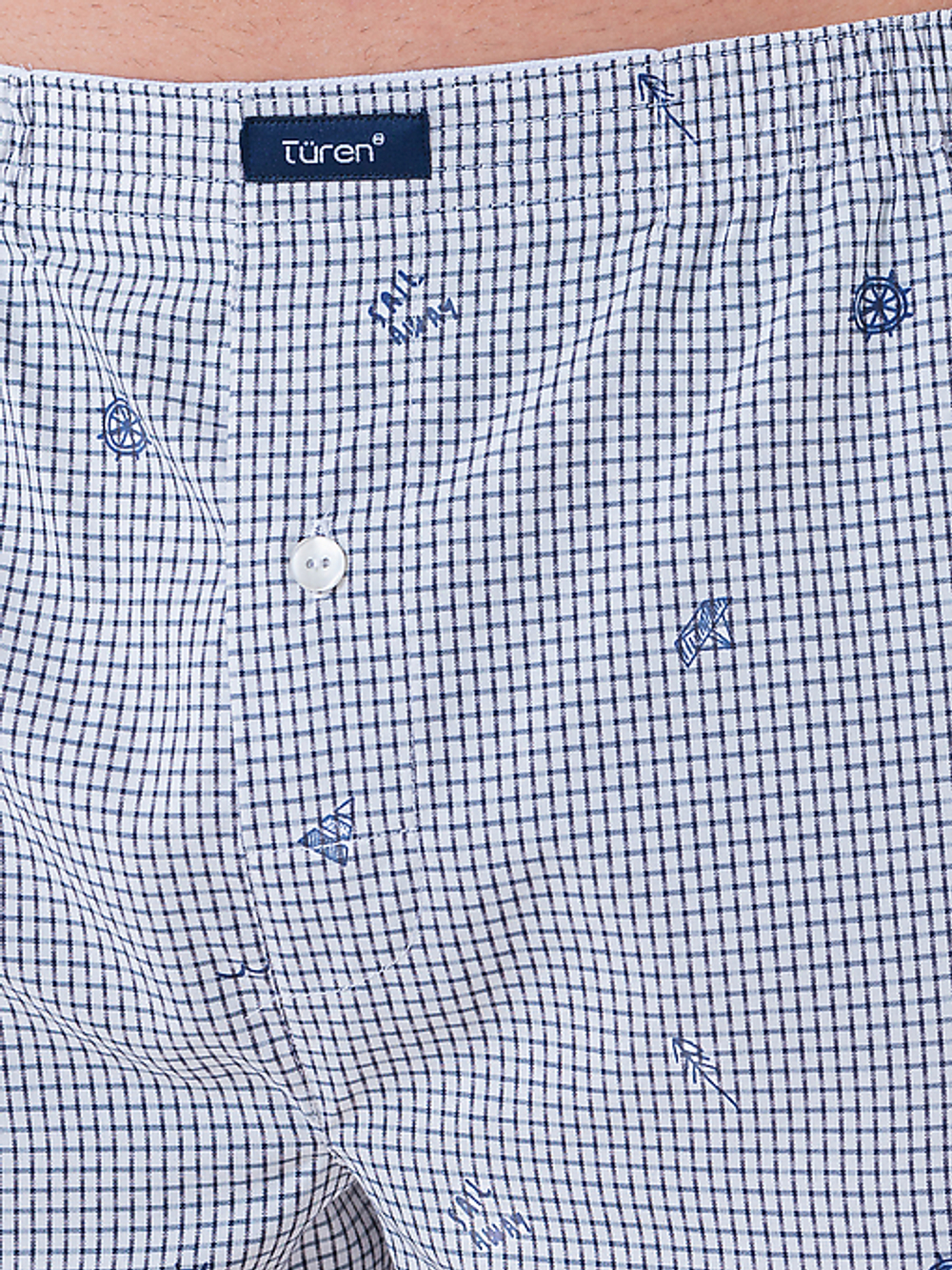 Трусы мужские боксеры темно-синий мелкая клетка