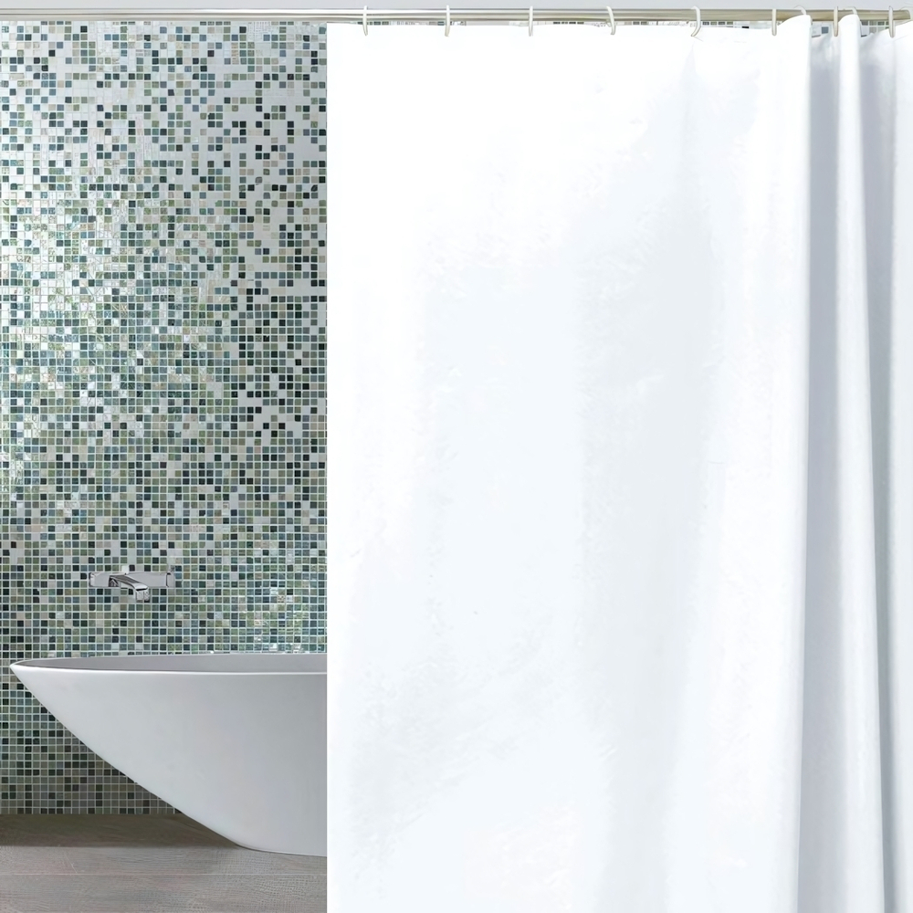 Штора для ванной комнаты ZALEL эконом 180*180 состав 100% PEVA c кольцами YE-0036A белая