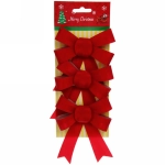 Бант на ёлку «Красный блеск» 11 см (набор 3 шт)