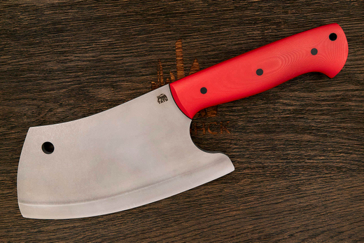 Топорик кухонный Мастерской Тать 190мм, сталь 50Х14МФ, G-10 красный