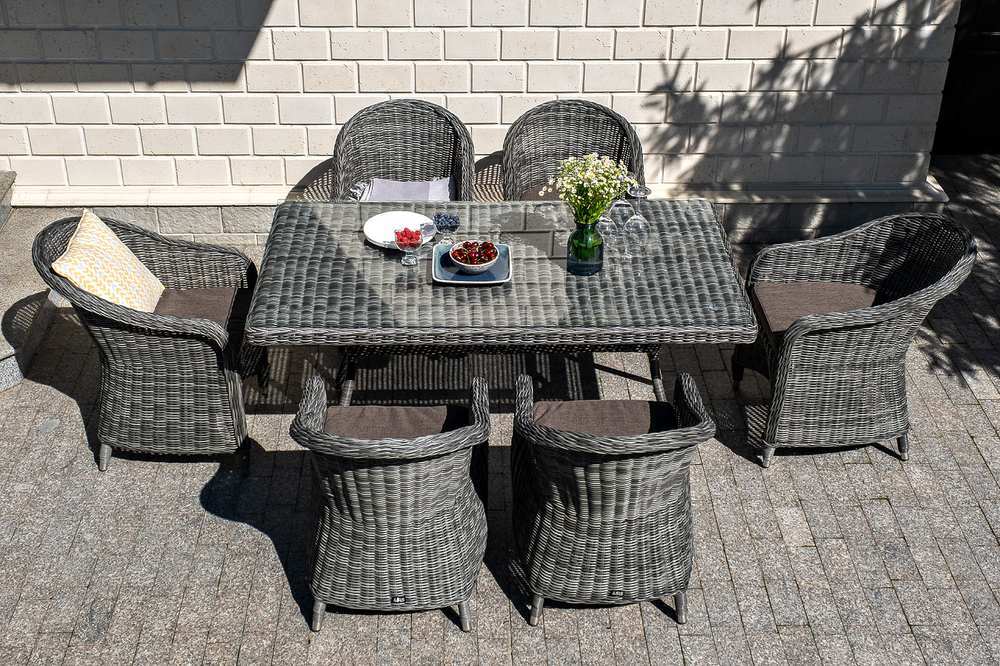 "Равенна" плетеное кресло из искусственного ротанга, цвет графит