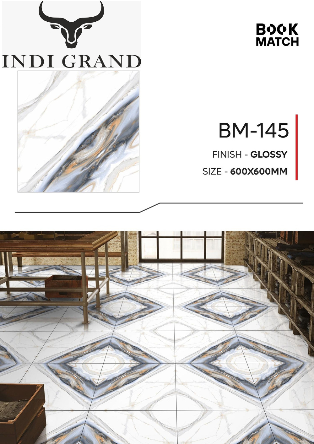 Керамогранит Book Match BM-145 60х60
