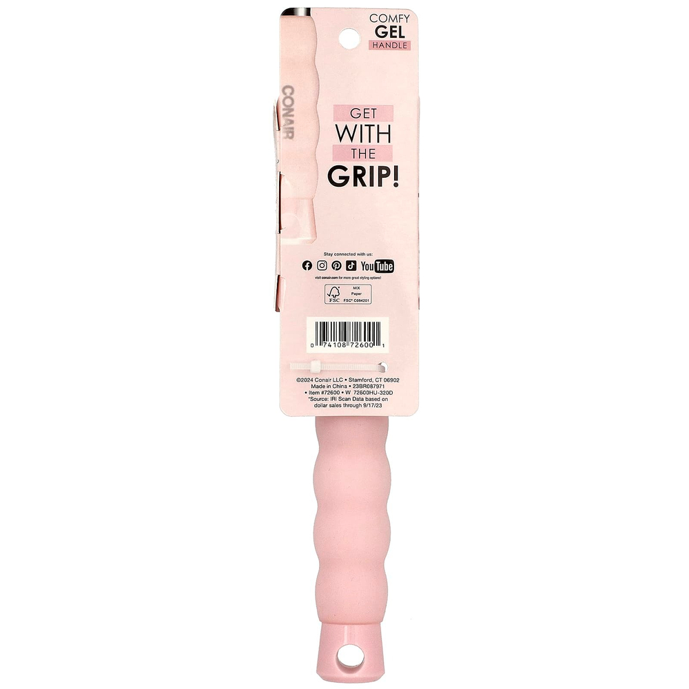 Conair, Продуваемая расческа для укладки Gel Grips с удобной гелевой ручкой, 1 шт.