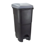 Бак 85л с педалью на колесах Серый