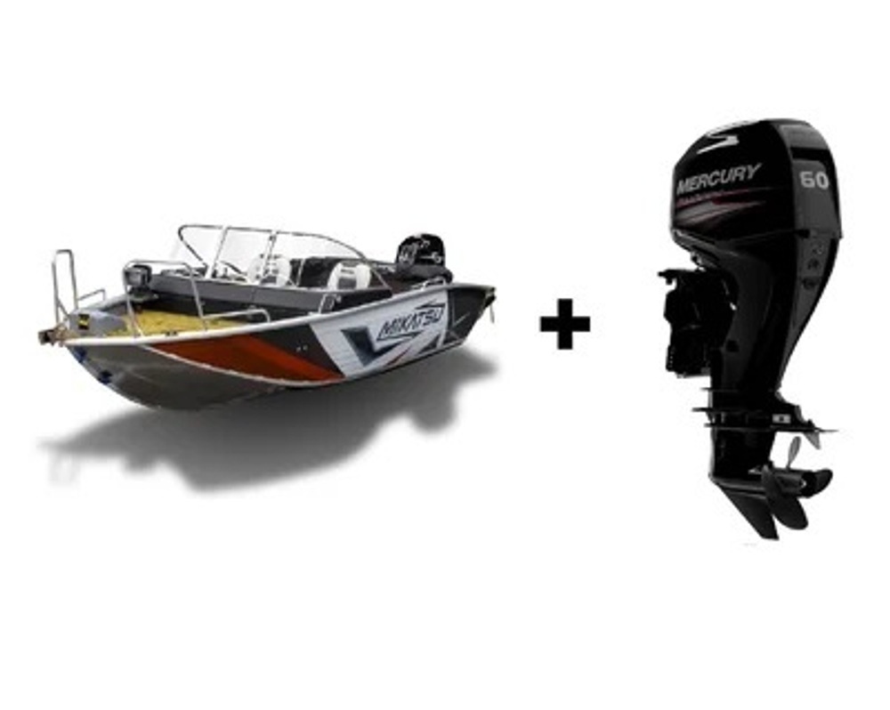Комплект Алюминиевая лодка (катер) Mikatsu (Микатсу) 470 (Z43) Sport + мотор Mercury ME F60 ELPT EFI