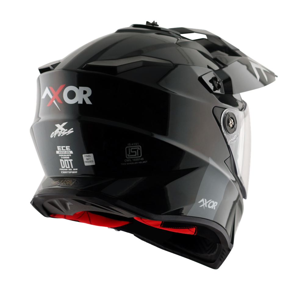 Шлем AXOR X-CROSS DUAL VISOR-E SC, с визором, цвет черный (XL)