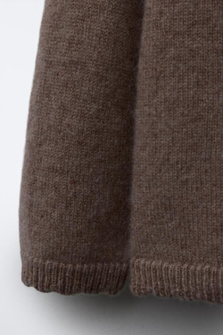 ZARA ДЖЕМПЕР ИЗ 100% КАШЕМИРА, КОРИЧНЕВЫЙ