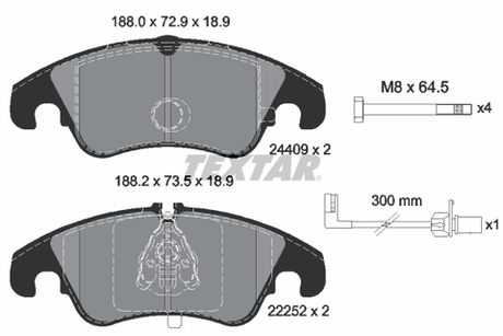 TEXTAR - 2440903-TET - Brake Pad Set, disc brake