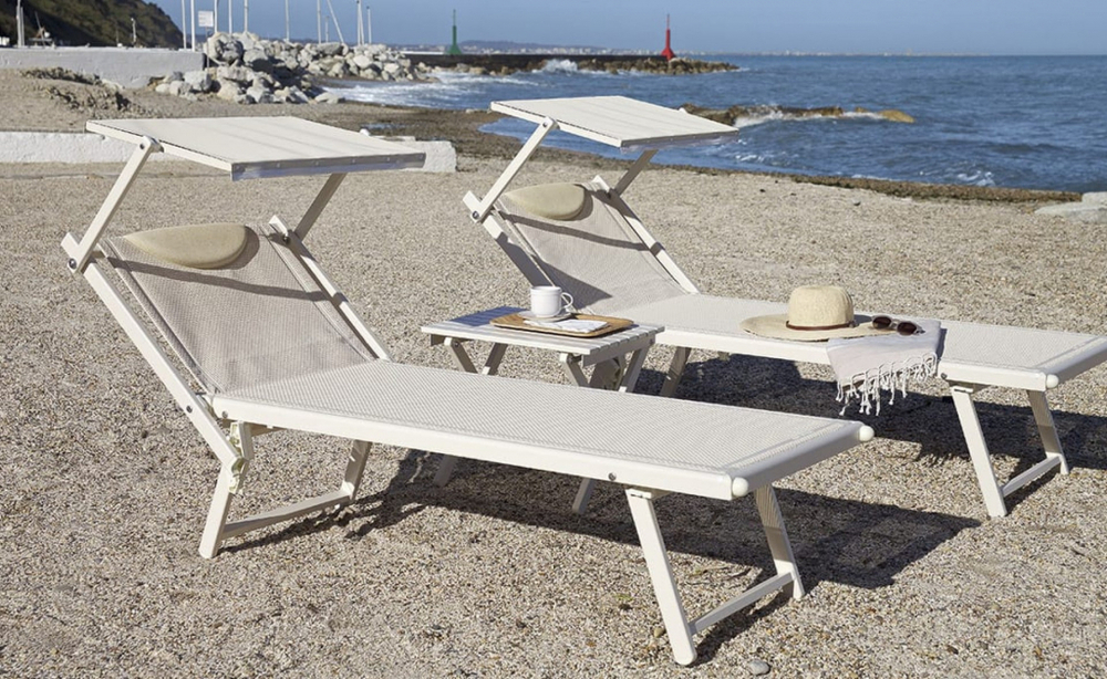 Шезлонг-лежак металлический Magnani 501 Relax, серебристый