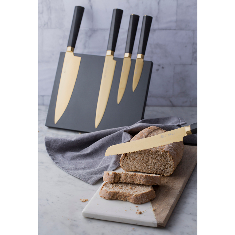 Набор из 5 ножей и подставки titan gold