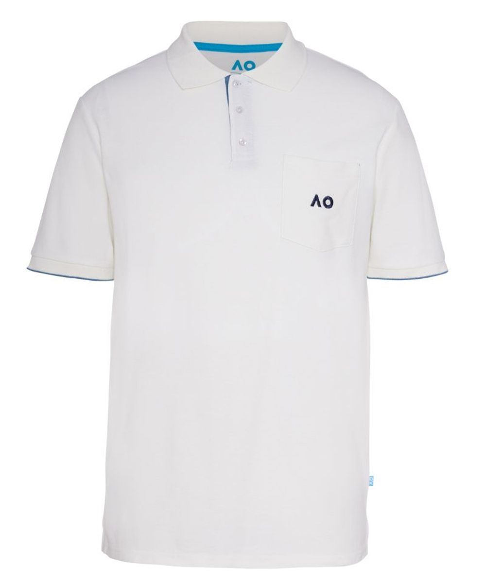 Мужское теннисное поло Australian Open Polo Pocket AO Logo - cream