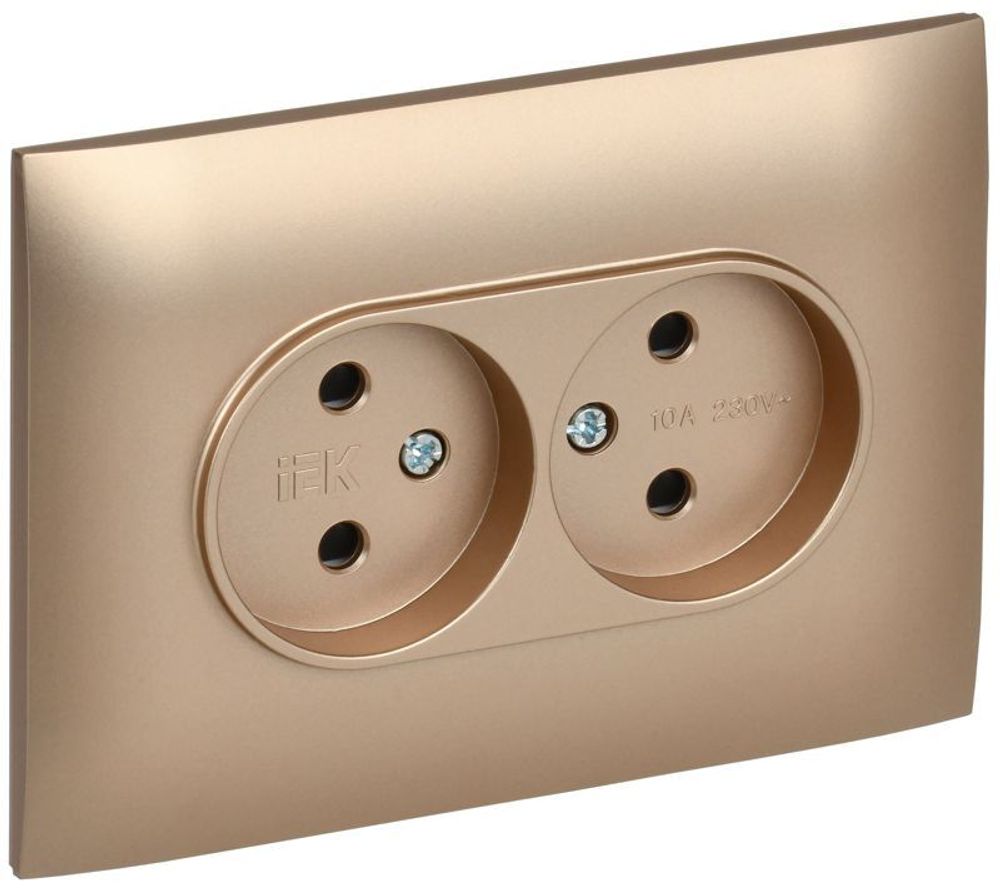 Розетка 2-м SKANDY 10А без заземл. защ. шторки в сборе SK-R09Sa песочн. IEK SK-R23-10-K98-F Розетка 2-м SKANDY 10А без заземл. защ. шторки в сборе SK-R09Sa песочн. IEK SK-R23-10-K98-F
