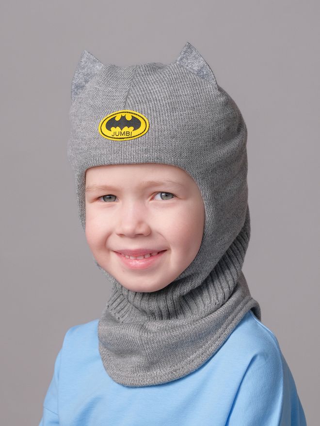 Шлем весенний/осенний вязаный (Пепельный) Бэтмен