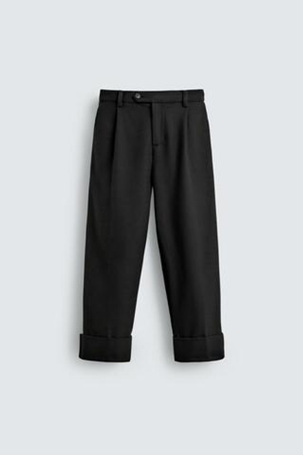 ZARA X DISNEY БРЮКИ ОТ КОСТЮМА С ЗАПЛАТКОЙ MICKEY MOUSE, ЧЕРНЫЙ
