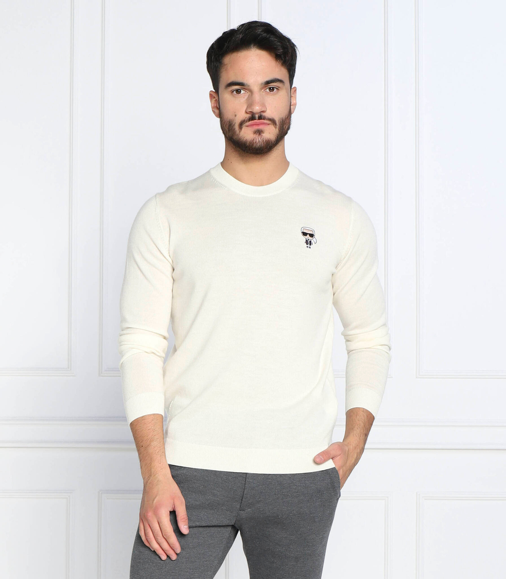 Хлопковый свитер Karl Lagerfeld - кремовый(655013 524399)