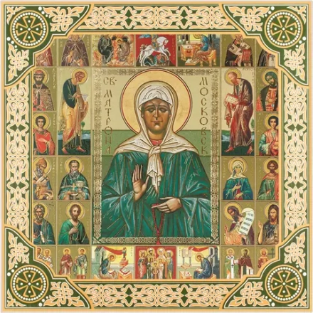 Икона "Матрона Московская", рама 28х28, в коробке