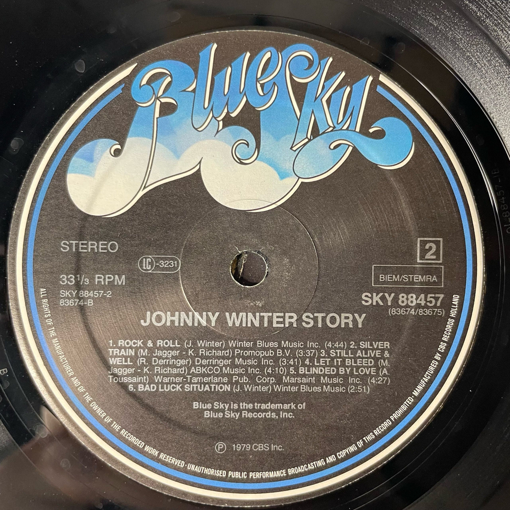 Винтажная виниловая пластинка LP Johnny Winter, Johnny Winter Story (69 To 78) (Нидерланды 1980)