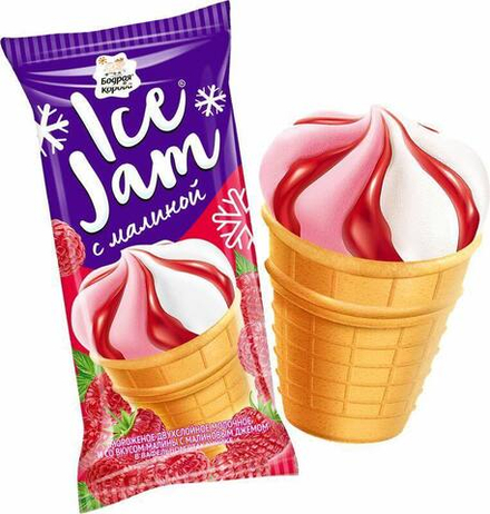 Мороженое Ice Jam с малиной, Бодрая Корова