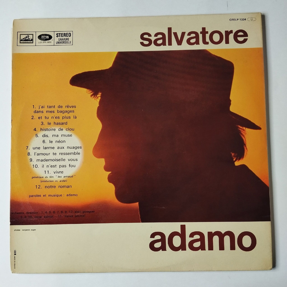 Винтажная виниловая пластинка LP Salvatore Adamo Адамо (France 1968)