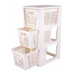 Комод 3-х секционный на колесах "Leaves", молочный